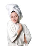 Giovane donna dopo l'acquazzone fotografia stock libera da diritti Giovane donna dopo l'acquazzone fotografia stock libera da diritti