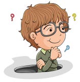 Giovane pensiero del ragazzo royalty illustrazione gratis Giovane pensiero del ragazzo royalty illustrazione gratis