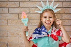 Girl with American flag Stock Images Girl with American flag Stock Images