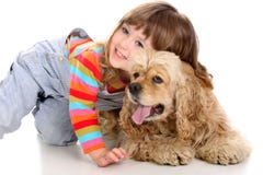 Girl And Dog Royalty Free Stock Images