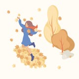 People in the Autumn Park Having Fun and Walk royalty free illustration People in the Autumn Park Having Fun and Walk royalty free illustration