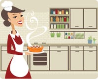 Girl baking pie royalty free illustration Girl baking pie royalty free illustration