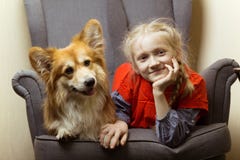 Girl and dog