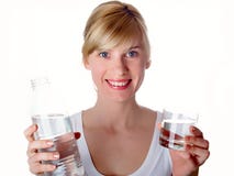 Girl Drinking Water Stock Image