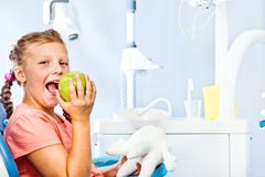 Girl Eating Apple Royalty Free Stock Images