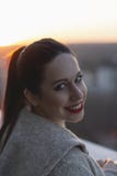 Girl enjoying the sunset stock images Girl enjoying the sunset stock images
