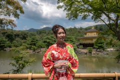 Girl at the Golden Pavilion - Kyoto, Japan