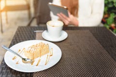 Girl having breakfast in cafe royalty free stock photos Girl having breakfast in cafe royalty free stock photos