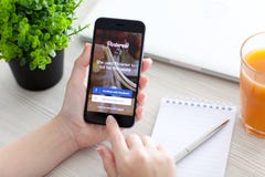Girl holding iPhone 6 Space Gray with service Pinterest stock images Girl holding iPhone 6 Space Gray with service Pinterest stock images