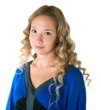 Girl In Dress Of Blue And Black Colors Stock Photos Girl In Dress Of Blue And Black Colors Stock Photos