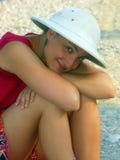 Girl In Safari Hat Stock Images