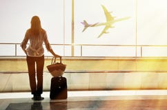 Girl In The Airport Royalty Free Stock Photos Girl In The Airport Royalty Free Stock Photos