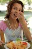 Girl In The Restaurant Royalty Free Stock Images