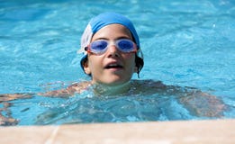 Girl In The Swimming Pool Royalty Free Stock Image