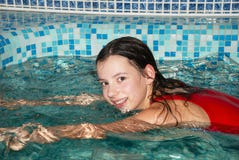 Girl In The Swimming Pool Royalty Free Stock Photos