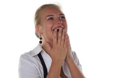 Girl Is Crying From Happiness Stock Photos Girl Is Crying From Happiness Stock Photos