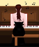 Girl Is Playing Piano Stock Photography