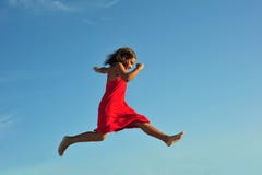 Girl Jumping Royalty Free Stock Photography