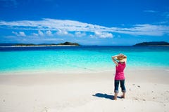 Girl looking at the deserted tropical islands royalty free stock images Girl looking at the deserted tropical islands royalty free stock images