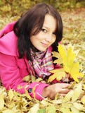 Girl On The Foliage Stock Images Girl On The Foliage Stock Images