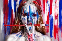 Woman artist body art royalty free stock photos Woman artist body art royalty free stock photos