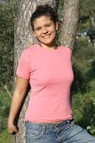 Girl in plain t-shirt stock photography Girl in plain t-shirt stock photography
