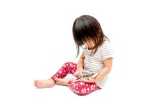 Girl playing phone royalty free stock photo Girl playing phone royalty free stock photo