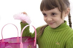 The girl and purchases Royalty Free Stock Image The girl and purchases Royalty Free Stock Image