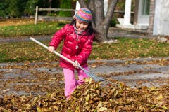 Girl Raking Leaves Girl Raking Leaves