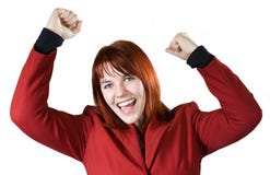 Girl Rejoicing A Win Stock Images