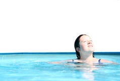 Girl Relaxing In Swimming Pool Royalty Free Stock Photo