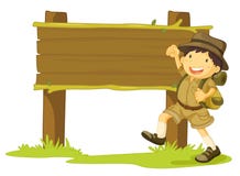 Girl-scout e segno illustrazione vettoriale Girl-scout e segno illustrazione vettoriale