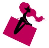 Girl shopping silhouette