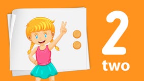 Girl showing number two royalty free illustration Girl showing number two royalty free illustration