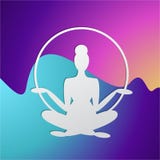 Girl silhouette meditate, lotus pose royalty free illustration Girl silhouette meditate, lotus pose royalty free illustration