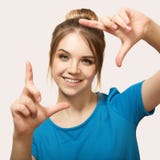 The girl is smiling. close-up. Selfie royalty free stock photos The girl is smiling. close-up. Selfie royalty free stock photos
