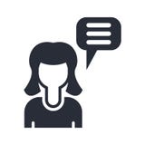 Girl speaking icon vector sign and symbol isolated on white background, Girl speaking logo concept vector illustration Girl speaking icon vector sign and symbol isolated on white background, Girl speaking logo concept vector illustration