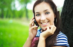 Girl Talking On The Cellphone Royalty Free Stock Photography