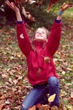 Girl Teen Playing With Autumn Leaves Up In The Air Stock Photography Girl Teen Playing With Autumn Leaves Up In The Air Stock Photography