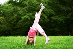 Girl Upside-down Royalty Free Stock Photography