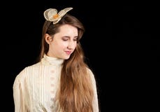 Girl in Victorian dress with hair piece stock images Girl in Victorian dress with hair piece stock images