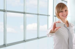 Girl With Business Card Stock Photography Girl With Business Card Stock Photography