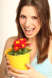 Girl With Flowers Stock Photo