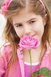 Girl With Flowers Royalty Free Stock Image