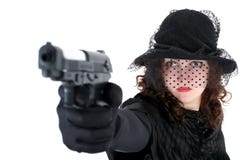 Girl With Gun Royalty Free Stock Images