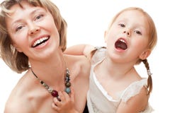 Girl With Mom Royalty Free Stock Images