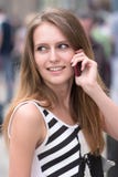Girl With Phone Stock Photo