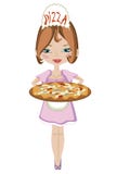 Girl With Pizza Royalty Free Stock Photos