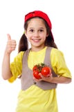 Girl With Tomatoes And Thumb Up Sign Stock Images Girl With Tomatoes And Thumb Up Sign Stock Images