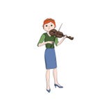 Girl woman plays the violin. Vector color royalty free illustration Girl woman plays the violin. Vector color royalty free illustration